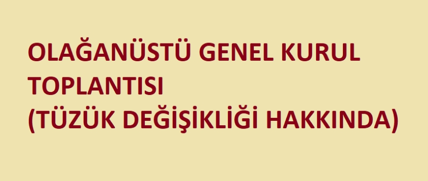 OLAĞANÜSTÜ GENEL KURUL TOPLANTISI (TÜZÜK DEĞİŞİKLİĞİ HAKKINDA)